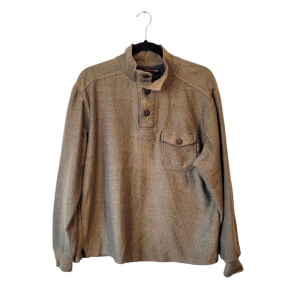 Wolverine Olive Green Henley Thick Knit Shirt - Picture 1 of 6